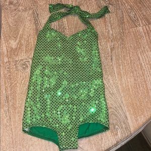 Vintage green dance outfit romper St Patrick’s day